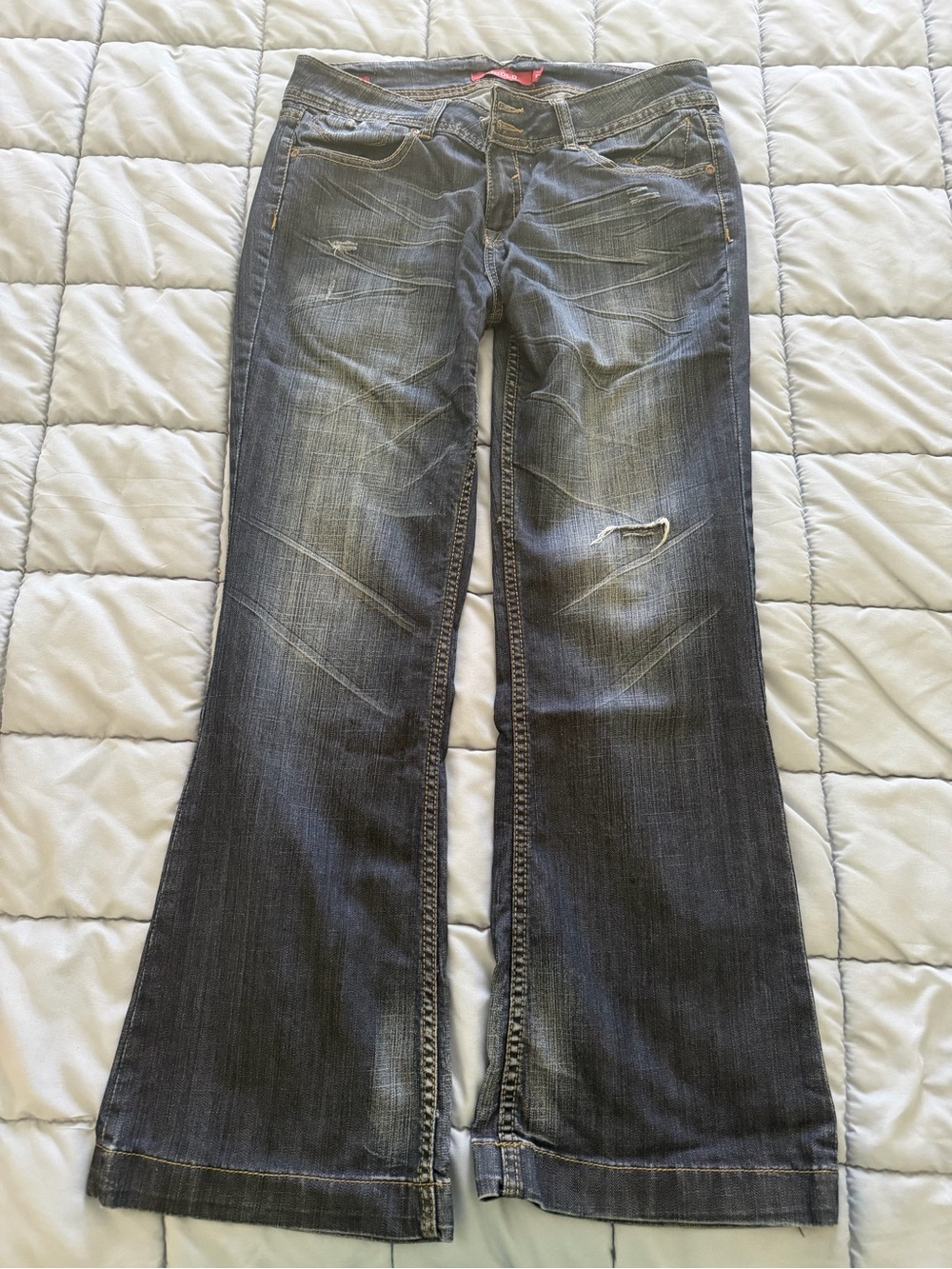 Vigold Dark Blue Faded Flare Jeans